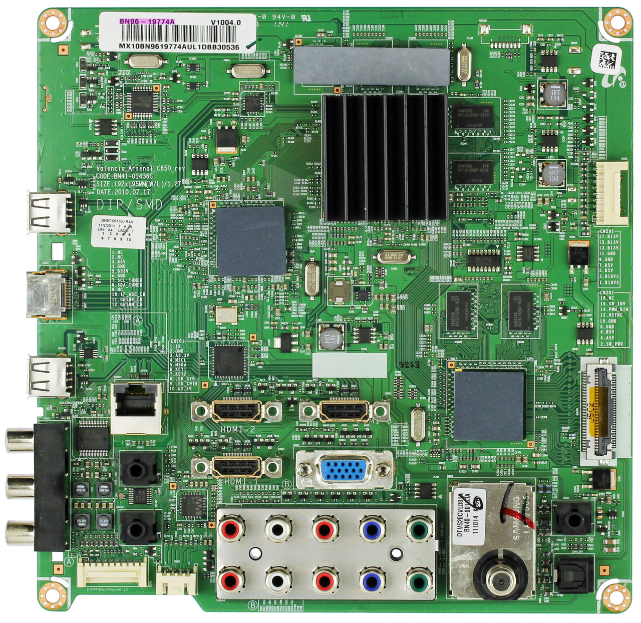 Samsung BN96-19774A Main Board for LN40D630M3FXZA