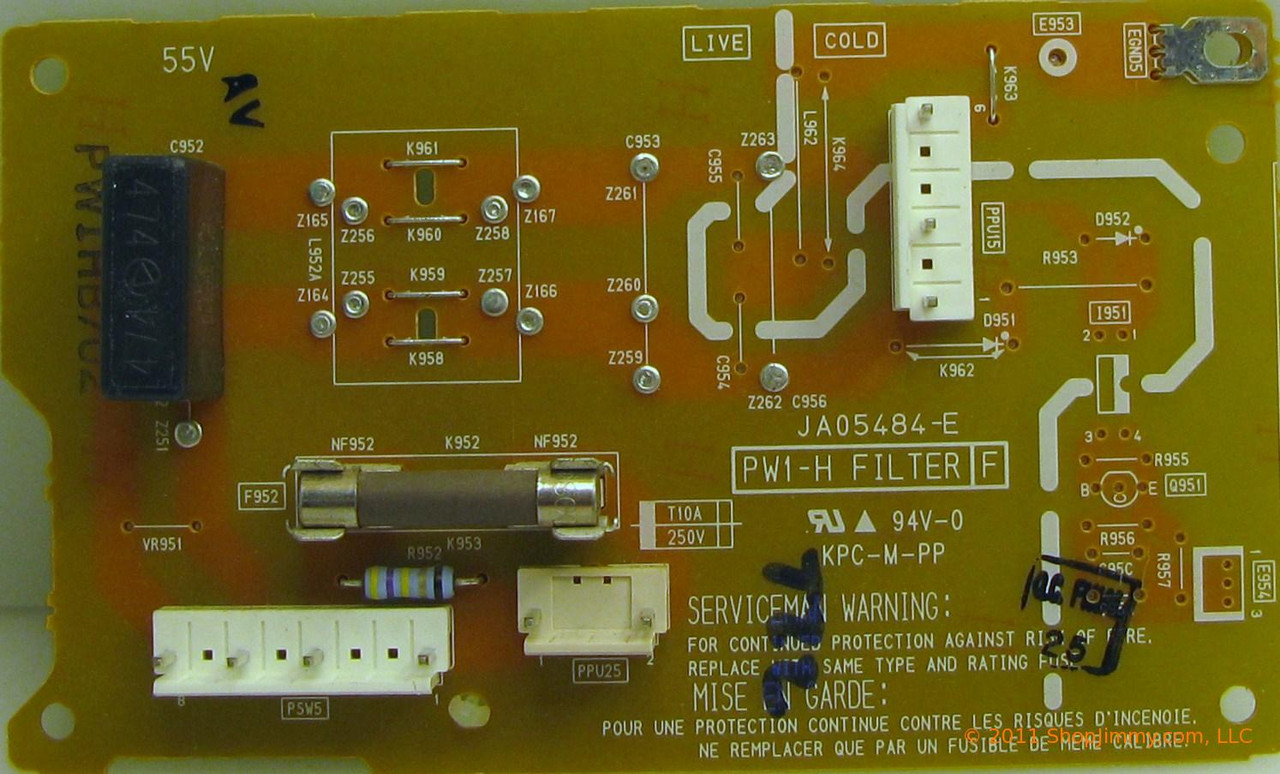 Hitachi JP07761 (JA05484-E, JA05484-F) Filter PWB Assy