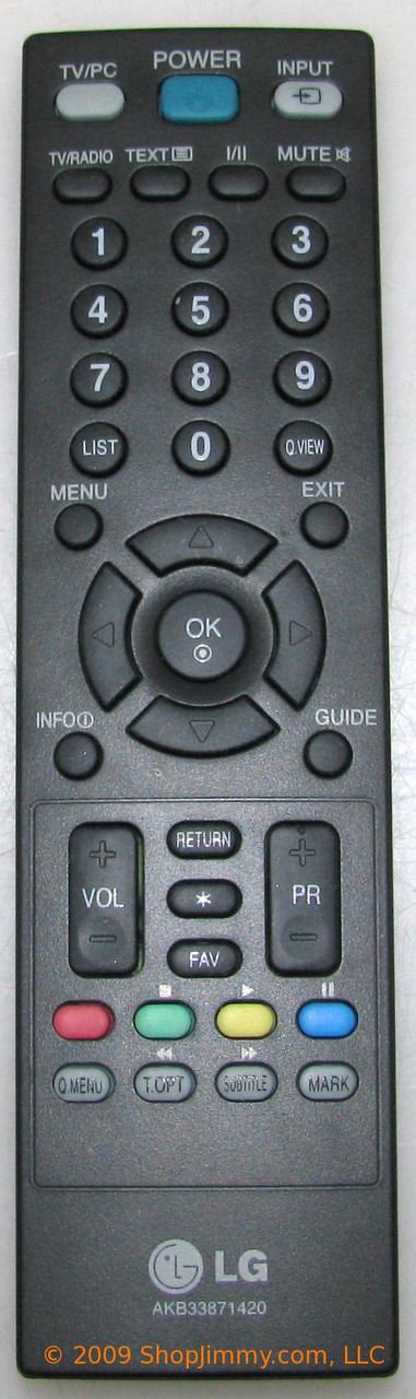 LG AKB33871420 Remote Control
