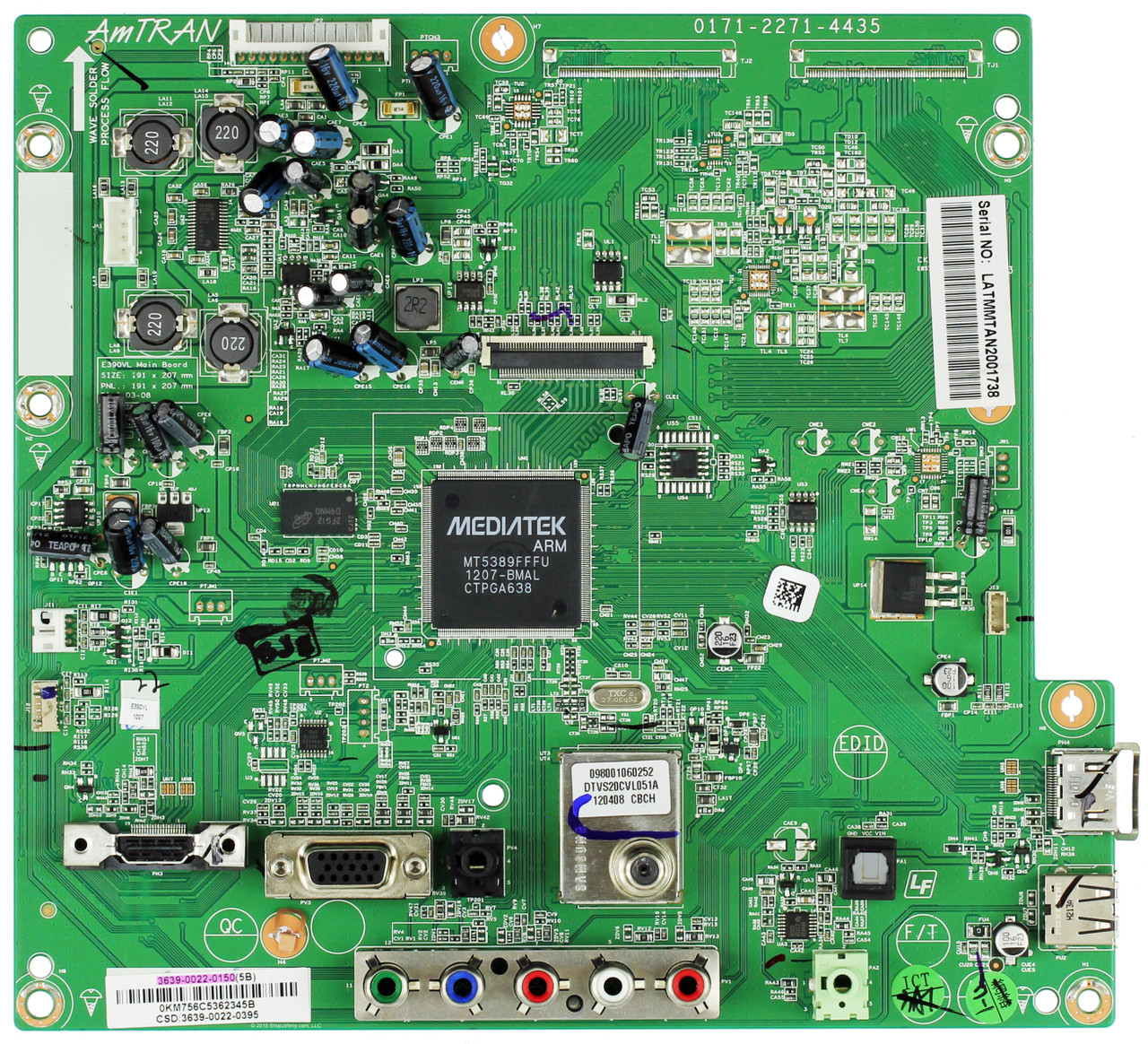 Vizio 3639-0022-0150 (0171-2271-4435) Main Board for E390VL