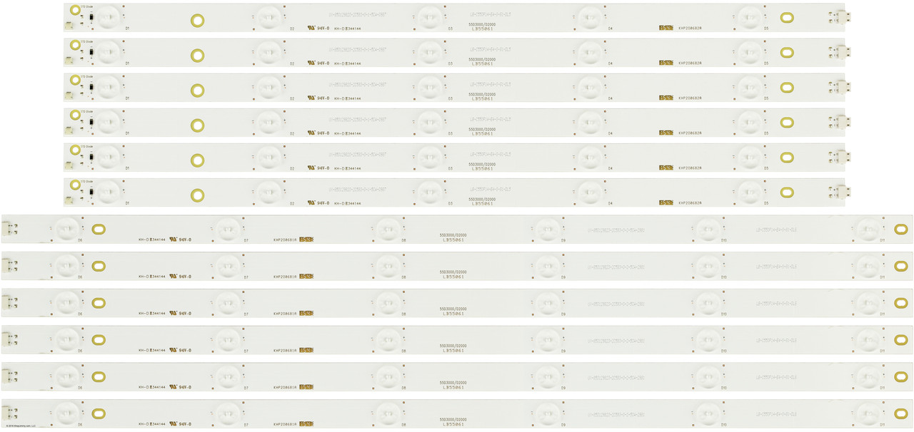 Hitachi LB55061 LED Backlight Strips (12) LE55A6R9 LE55A6R9A NEW! 