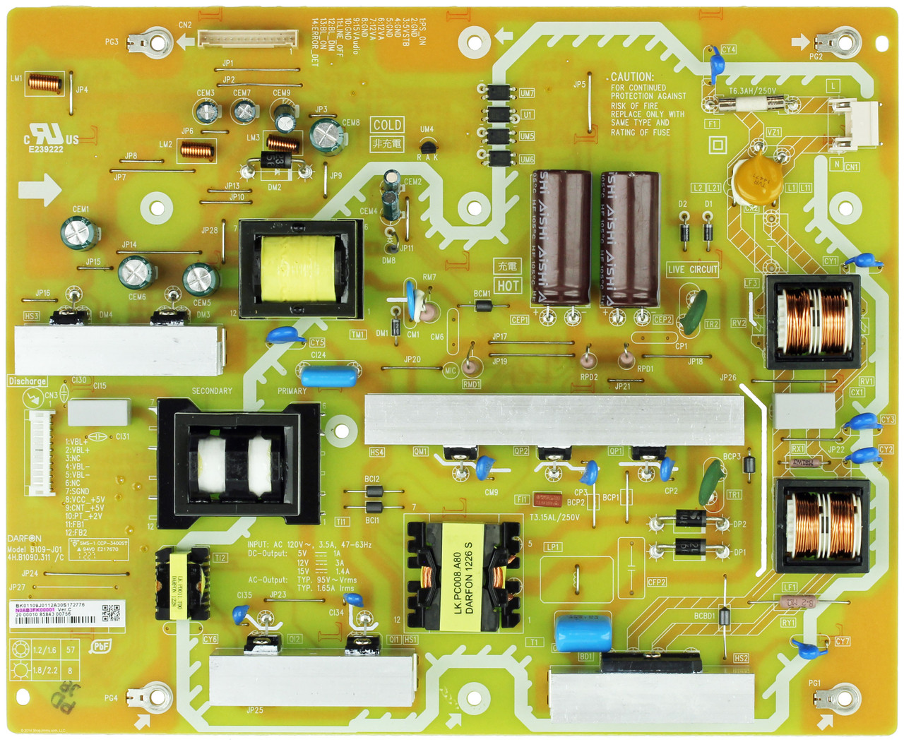 Sanyo N0AB3FK00001 (BK.01109.J01) Power Supply DP50842 DP50843 FVM5082