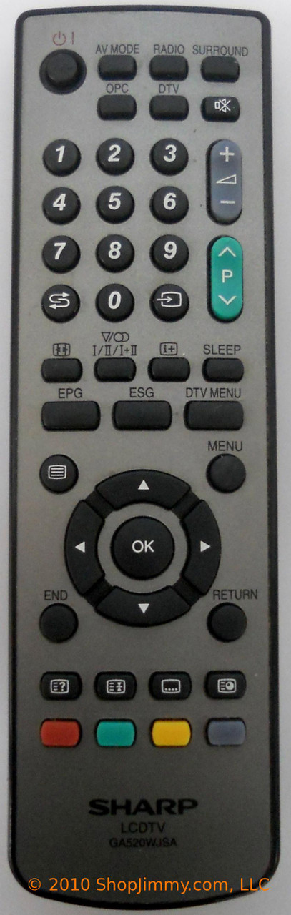 Sharp RRMCGA520WJSA Remote Control