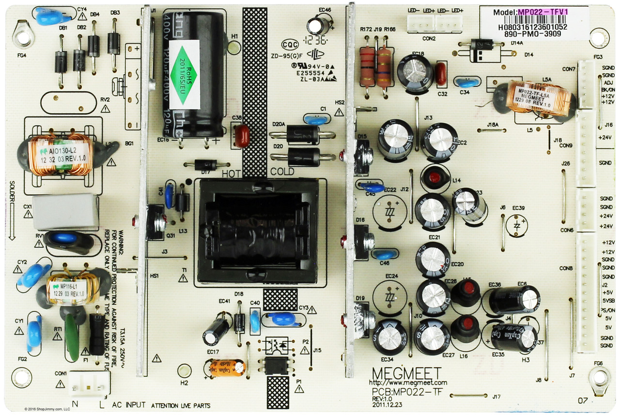 Seiki MP022-TFV1 Power Supply / LED Board