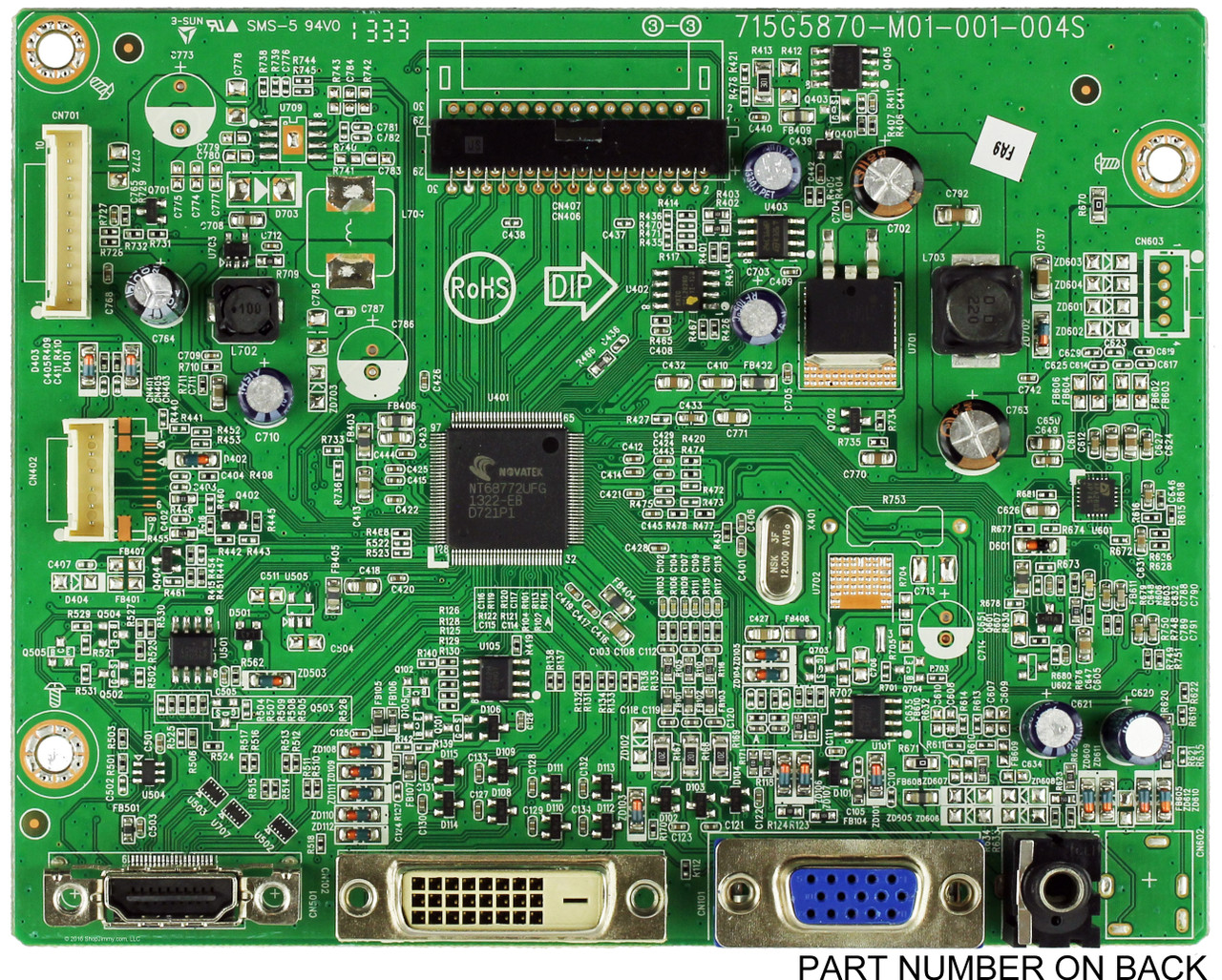ASUS GQDCB0CA018 Main Board for VS228 (VS228H-P) LCD Monitor