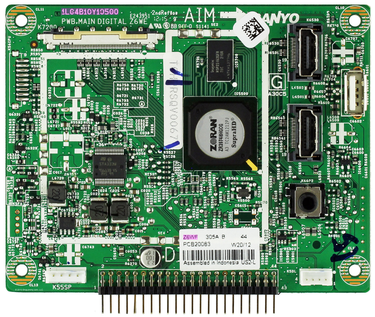 Sanyo 1LG4B10Y10500 Z6WF Digital Main Board for FVM5082 P50842-01