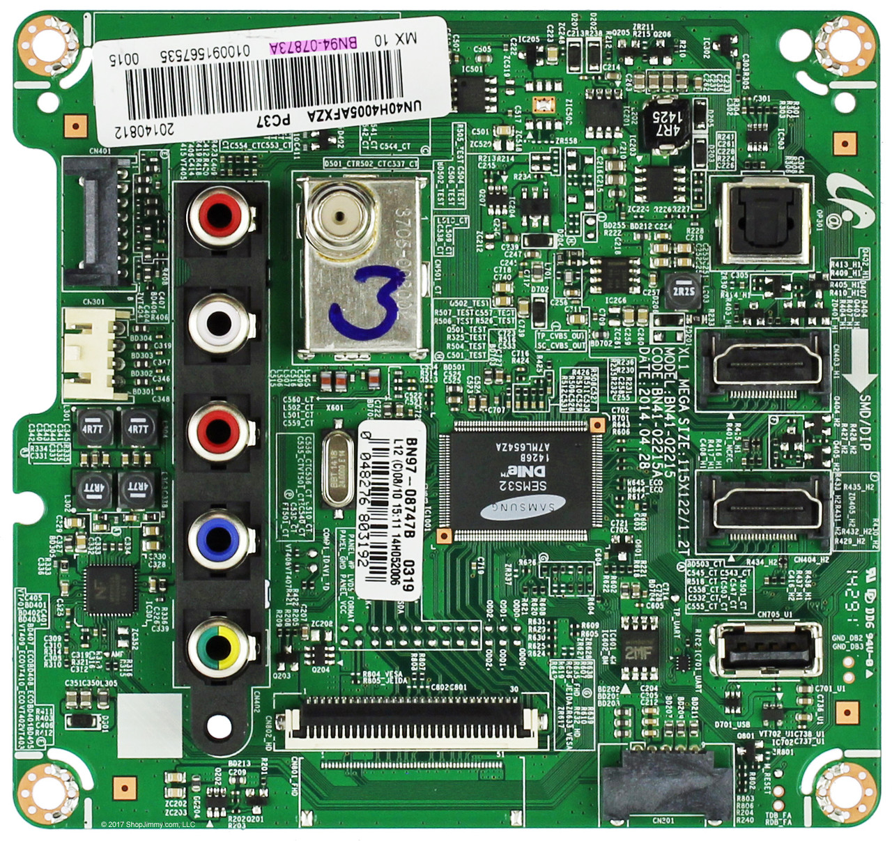 Samsung BN94-07873A Main Board for UN40H4005AFXZA (Version TS01)