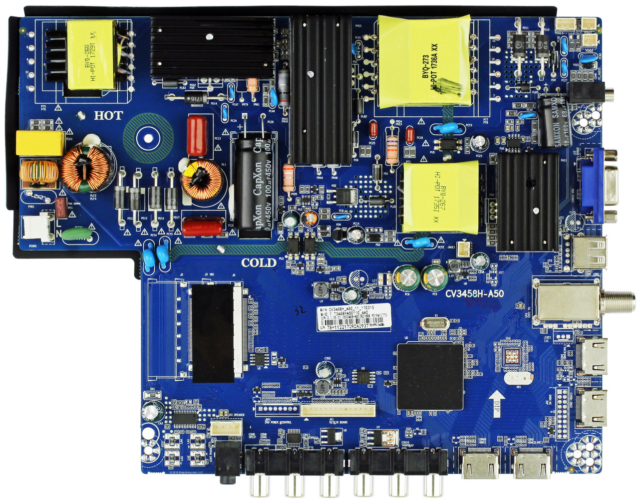 RCA Main Board / Power Supply for RLDED5098-UHD (A1709 Serial--See note)