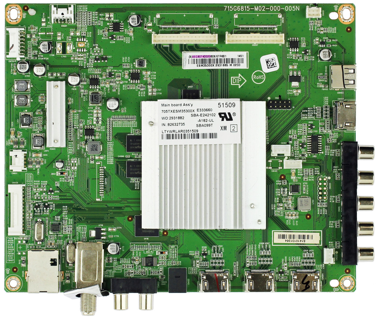 Vizio 756TXECB0TK0020 Main Board for M502I-B1 (LTYWRLAR Serial)