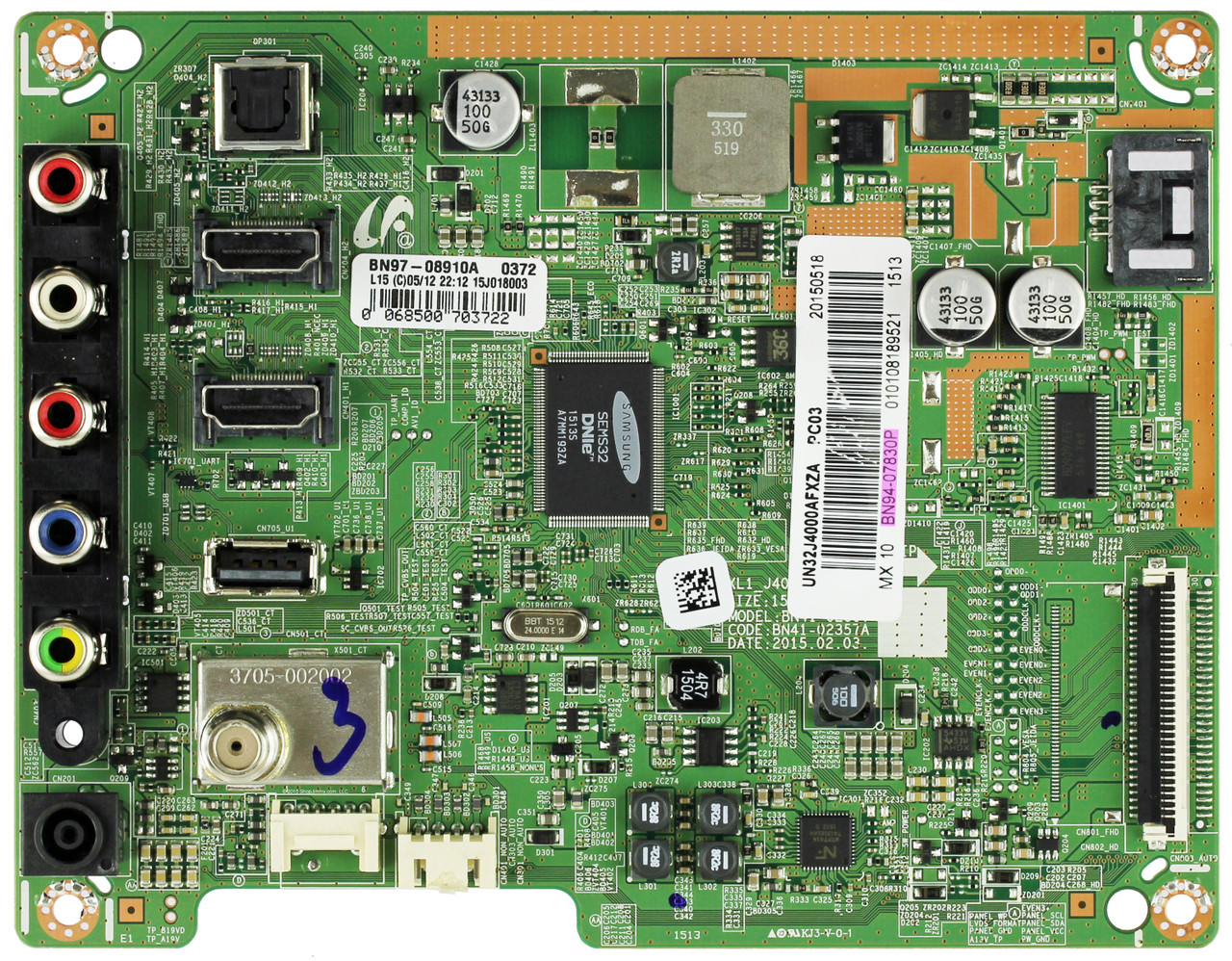 Samsung BN94-07830P Main Board for UN32J4000AFXZA (Version RD03 / LC06)