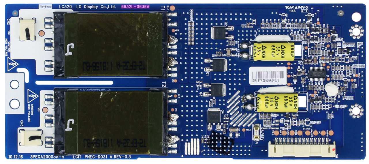 LG 6632L-0636A (PNEC-D031 A, 3PEGA20003A-R) Backlight Inverter 32CS560-UE