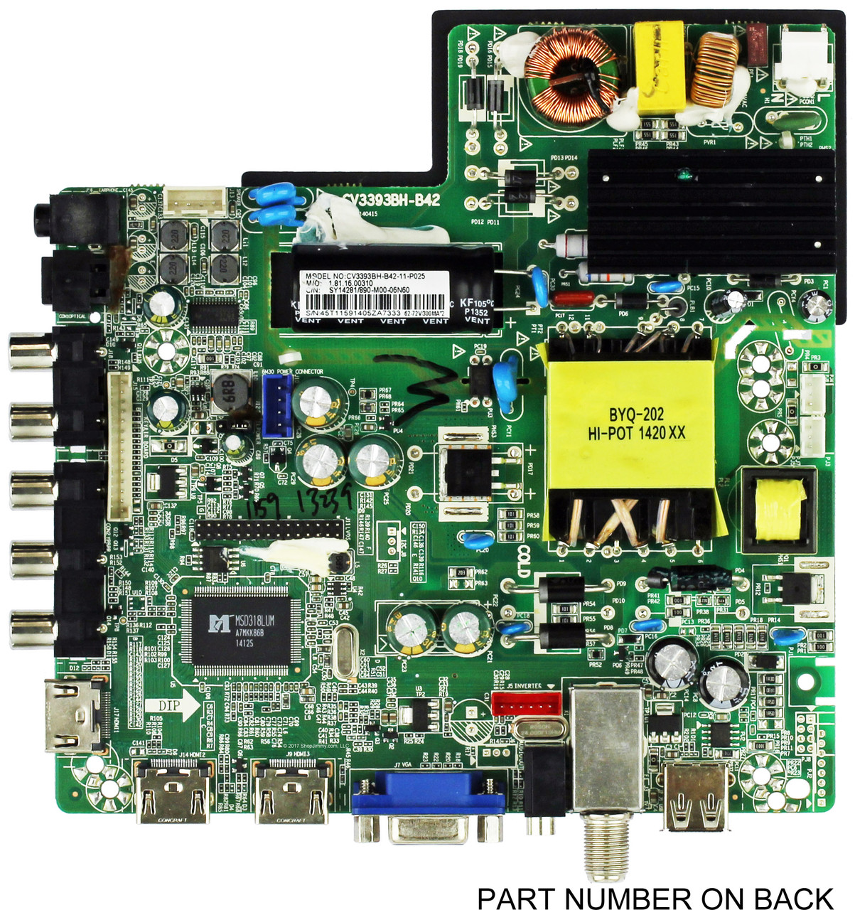 Element SY14281 (CV3393BH-B42) Main Board / Power Supply for ELEFW408 (SEE NOTE)