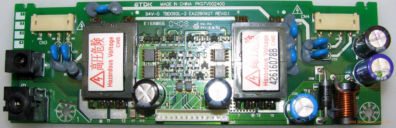 Memorex TBD092L-2 (EA22B092T) Backlight Inverter