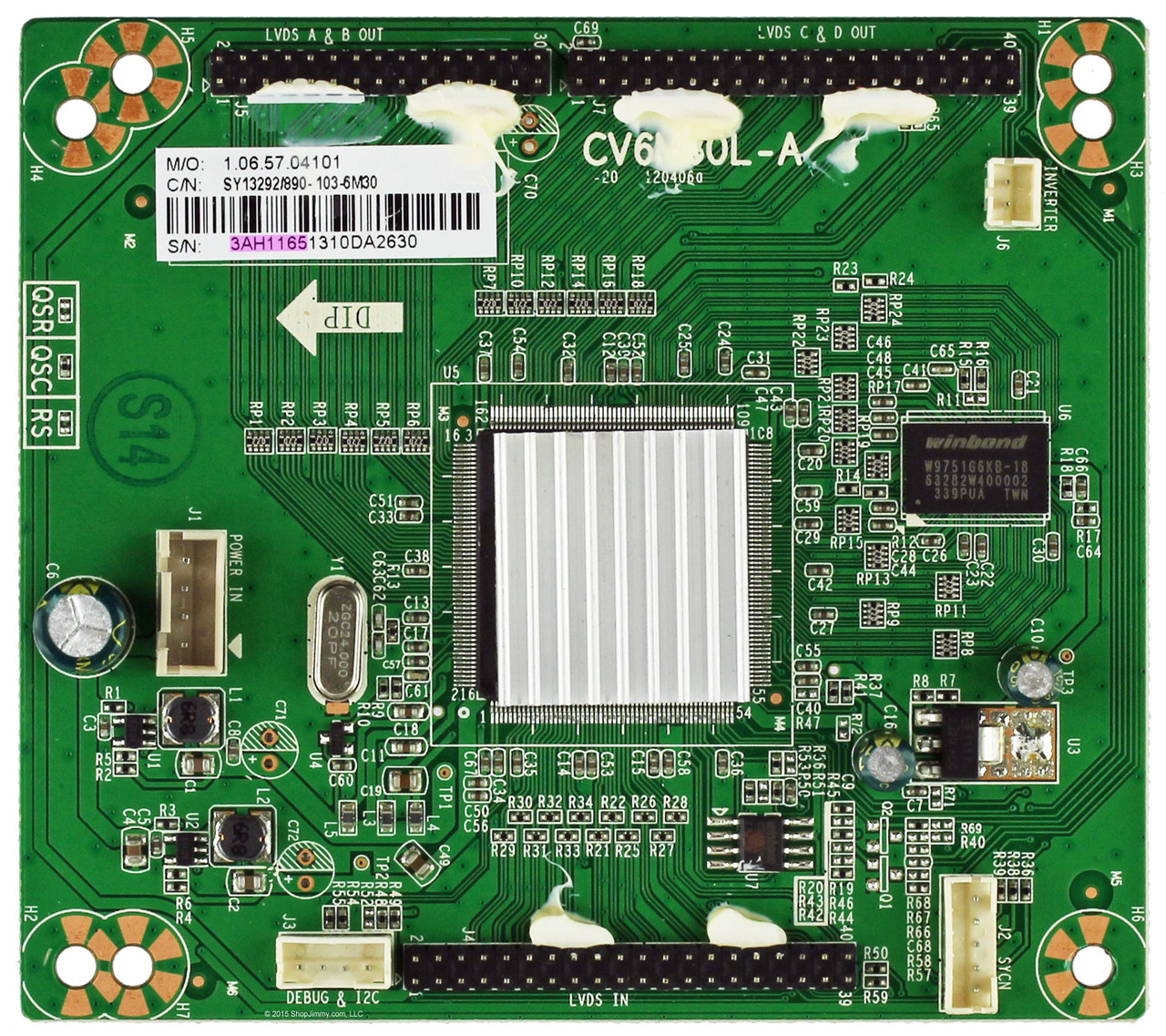 Westinghouse 3AH1165 (890-103-6M30) FRC Board for DWM55F1Y1 TW-75901-C055C
