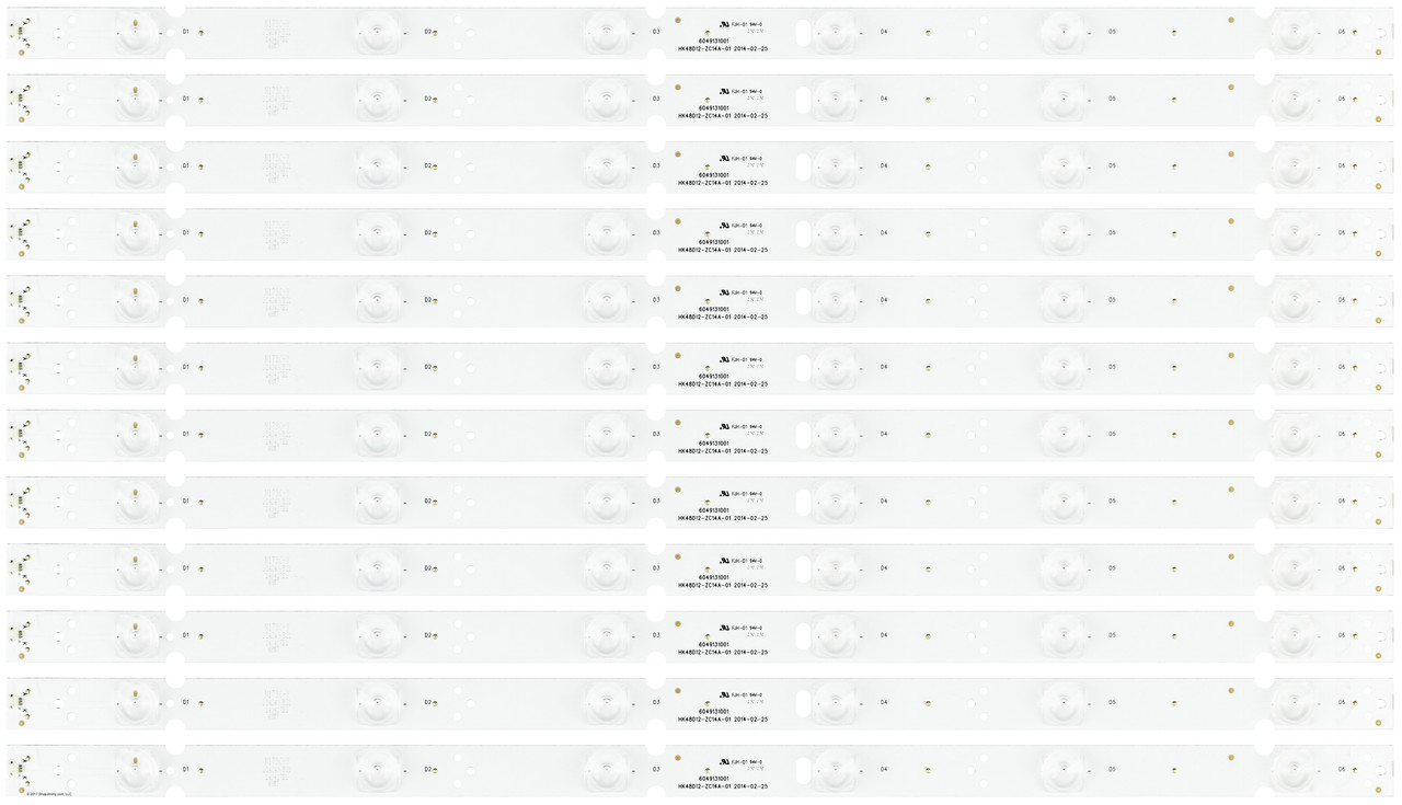 Sanyo 6049131001 (HK48D12-ZC14A-01) LED Backlight Strips for FVD48P4 (12) NEW