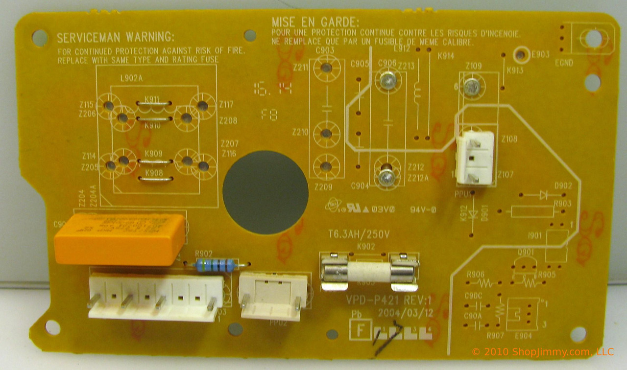 Hitachi TS05423 (VPD-P421, T6.3AH/250V) PW1A Filter Board