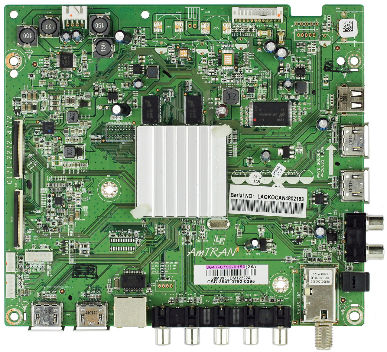Vizio 3647-0792-0150 (0171-2272-4772) Main Board for E470i-A0