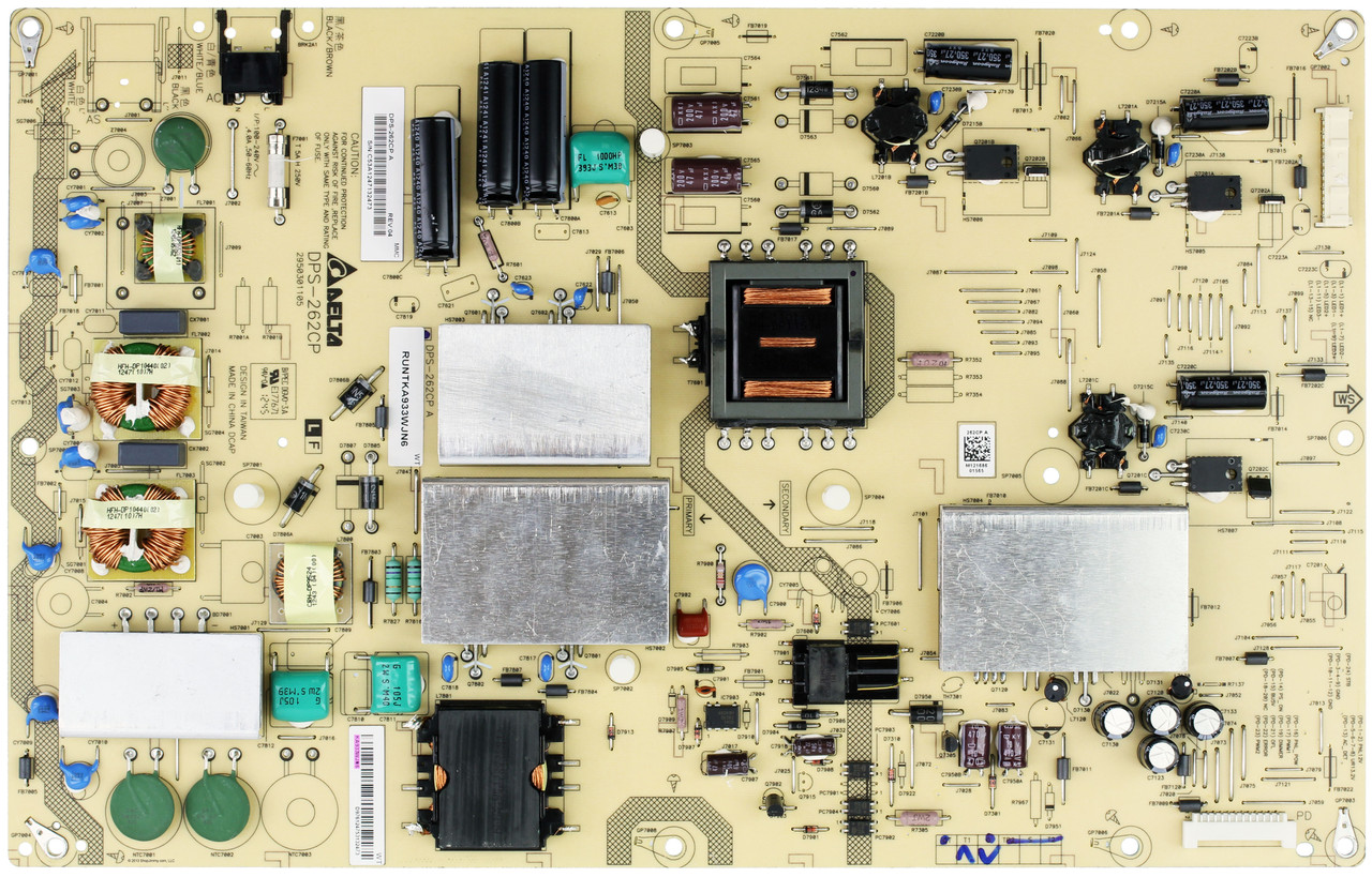 Sharp RUNTKA933WJN6 (DPS-262CP) Power Supply / LED Board