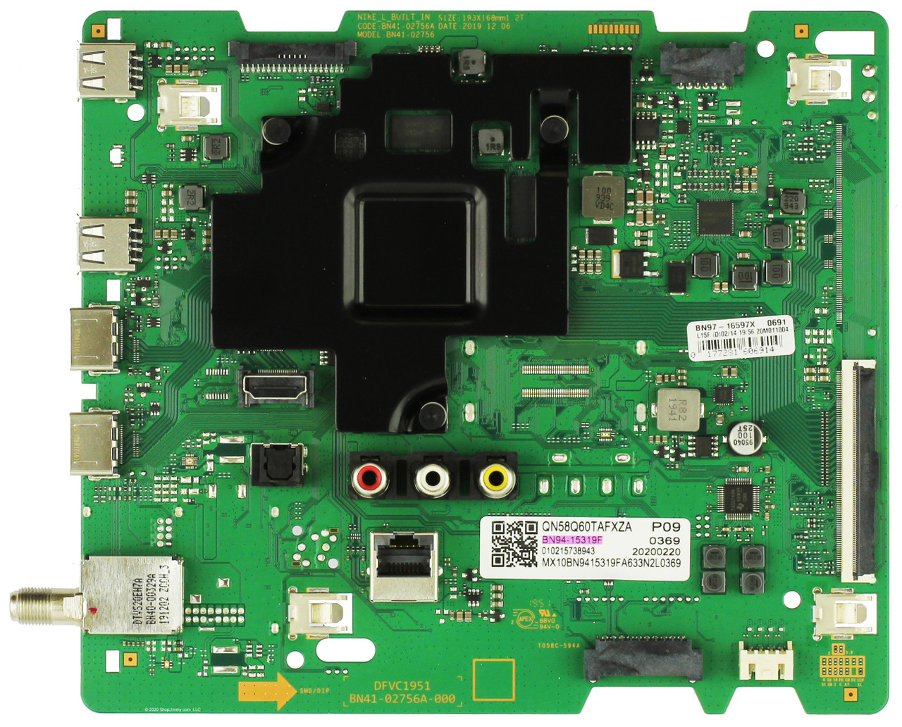 Samsung BN94-15319F Main Board for QN58Q60TAFXZA (Version DB01)