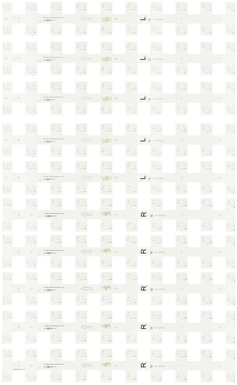 TCL TCL-55R62-L-5X20EA-3030-NC / TCL-55R62-R-5X20EA-3030-NC LED Backlight Strips (10)