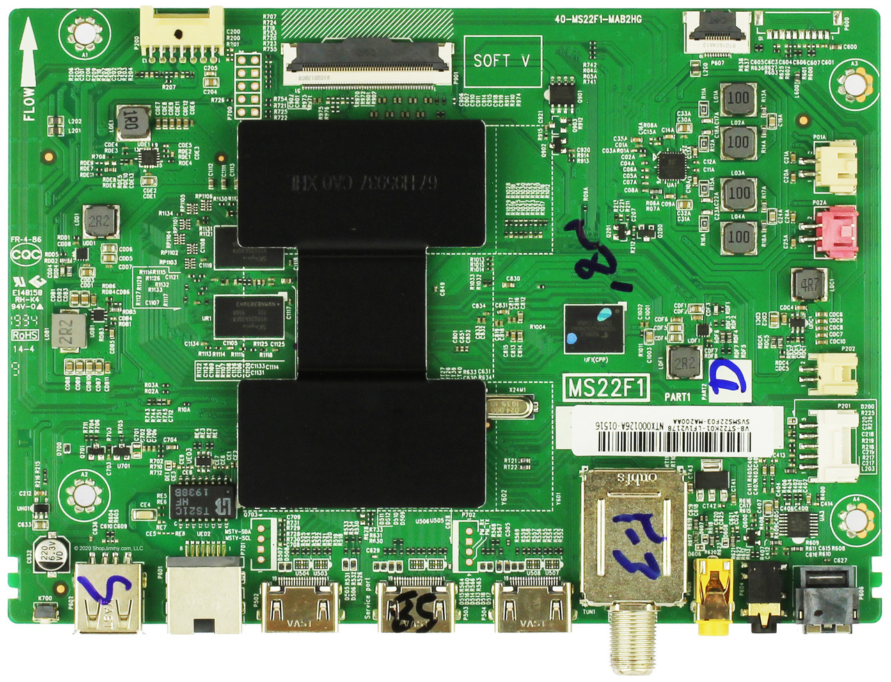 TCL Main Board for 65S423 (Service No. 65S423MFBA) SEE NOTE