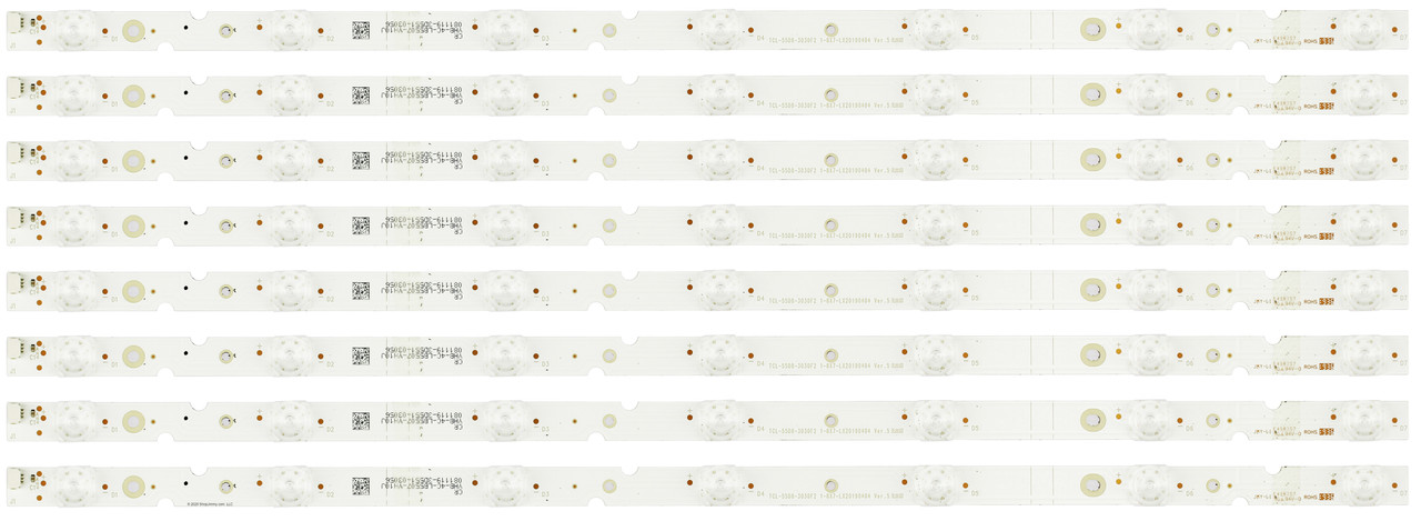 TCL 55D8 3030F2 1 8X7 LX20190404 LED Backlight Strips (8) 55S525 NEW