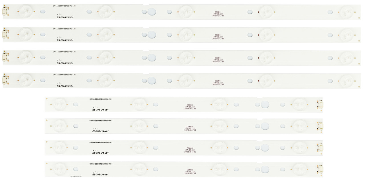 LG CRH-A4330300104/CRH-A4330300105 LED Backlight Strips (8) 43UJ6200-UA NEW