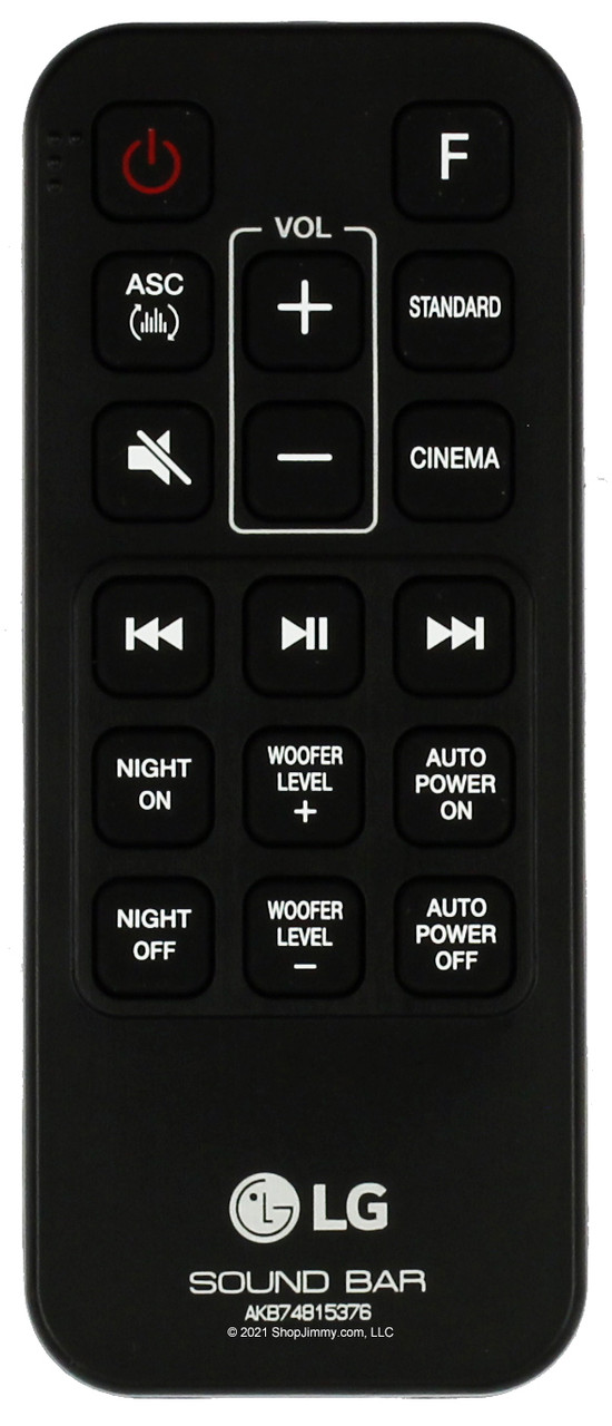 LG AKB74815376 Sound Bar Remote Control SJ3 2.1 Ch Sound Bar Sub Woofer- BRAND NEW OEM