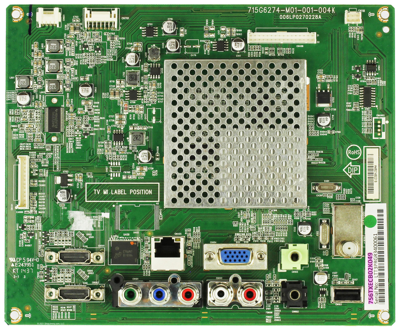 Vizio 756TXECB02K049 Main Board for E280I-B1