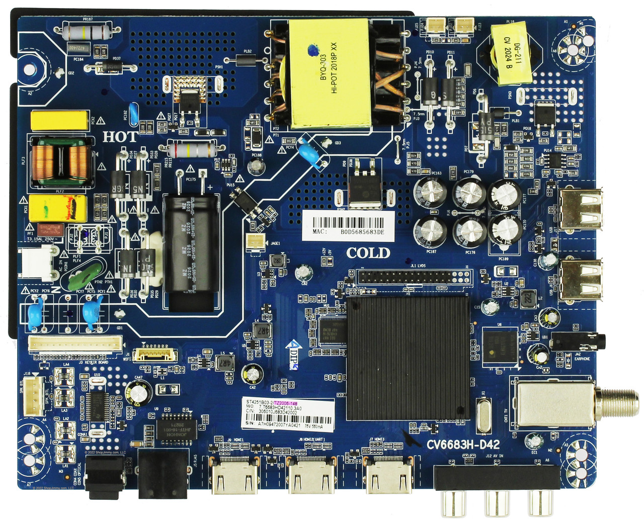 SuperSonic TZ2006-148 Main Board for SC-4316STV