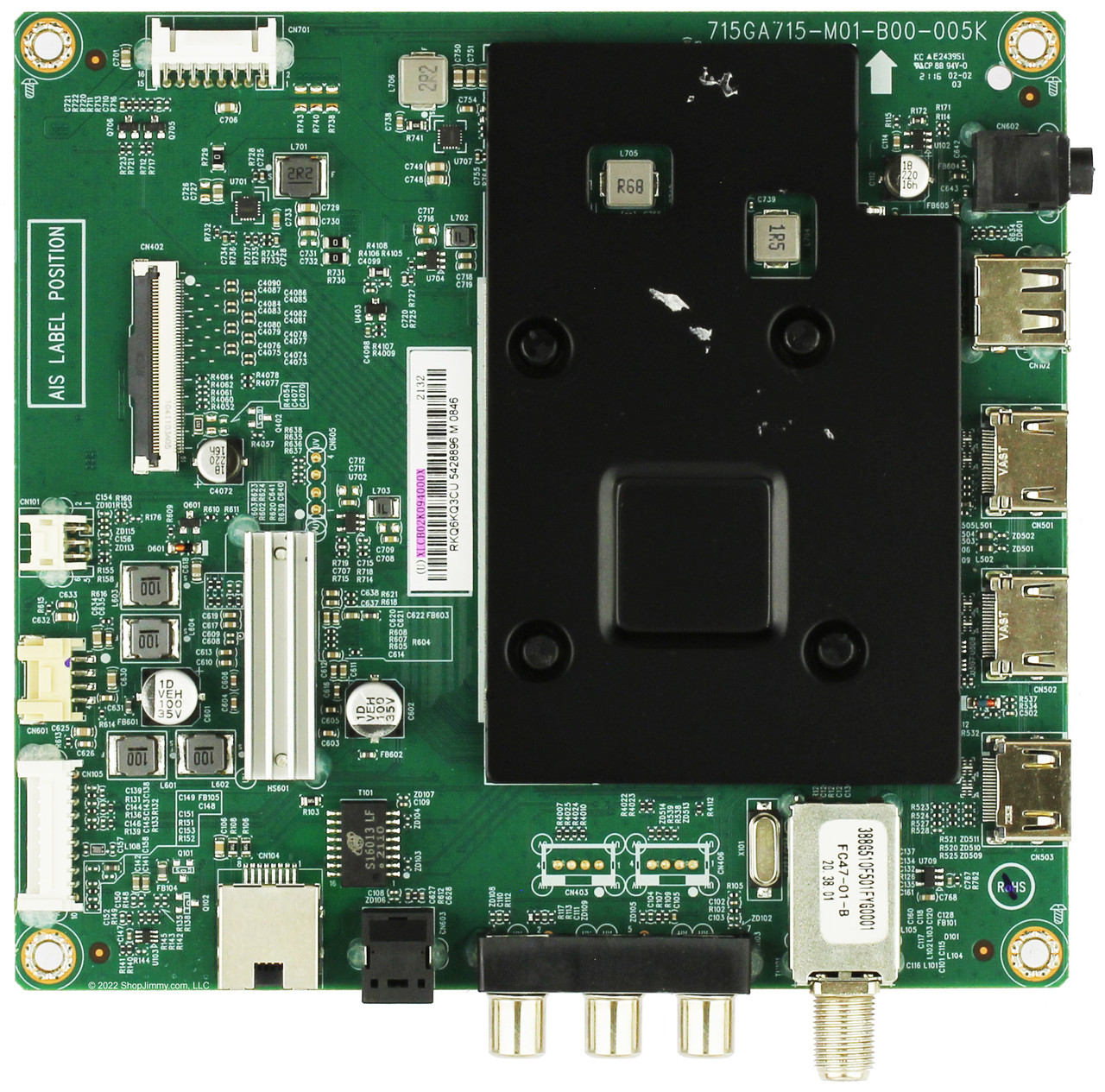 Insignia 756TXLCB02K094000X Main Board for NS-50F301NA22 REV.C