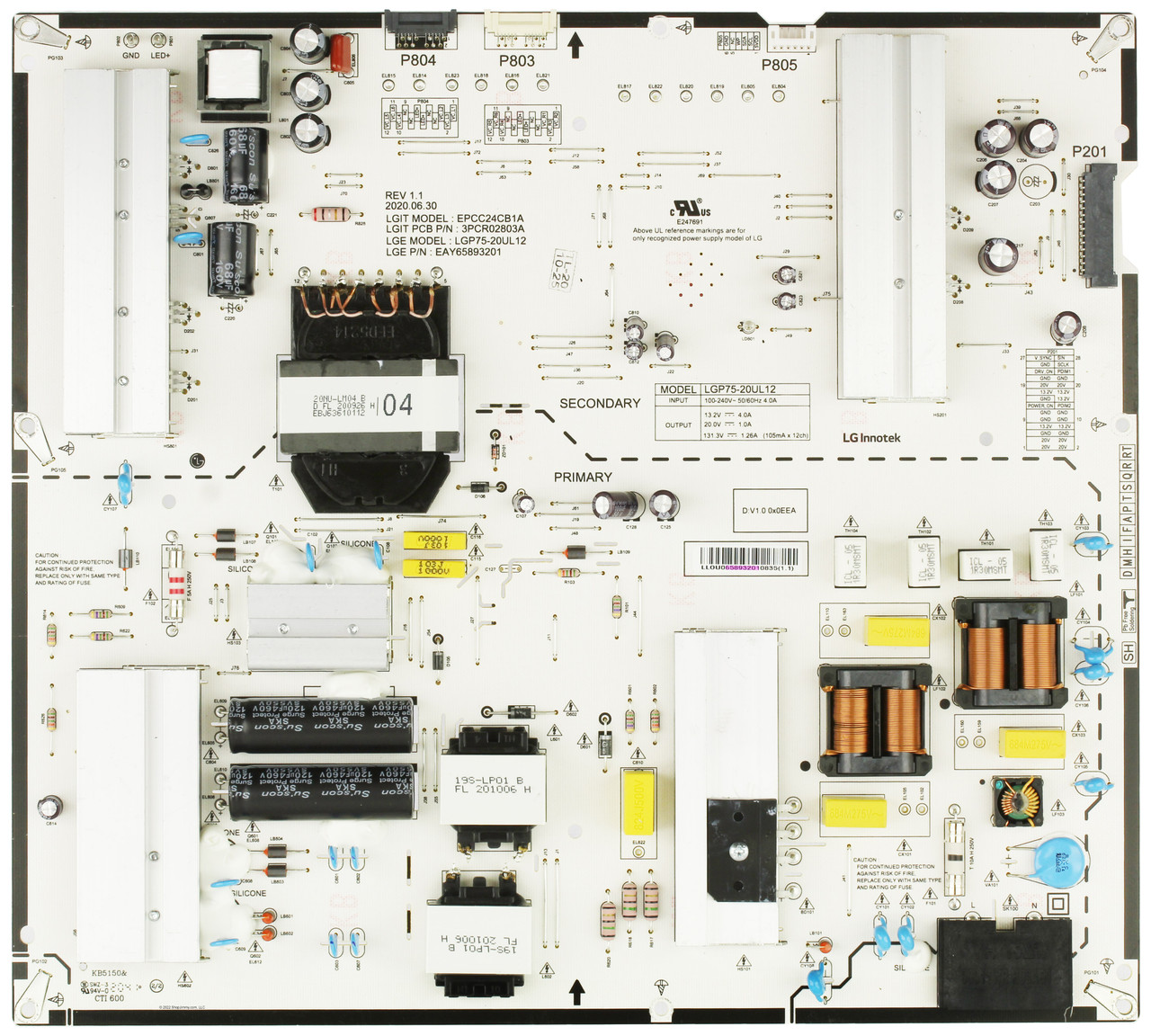 LG EAY65893201 Power Supply for 75NANO80UPA.BUSFLKR