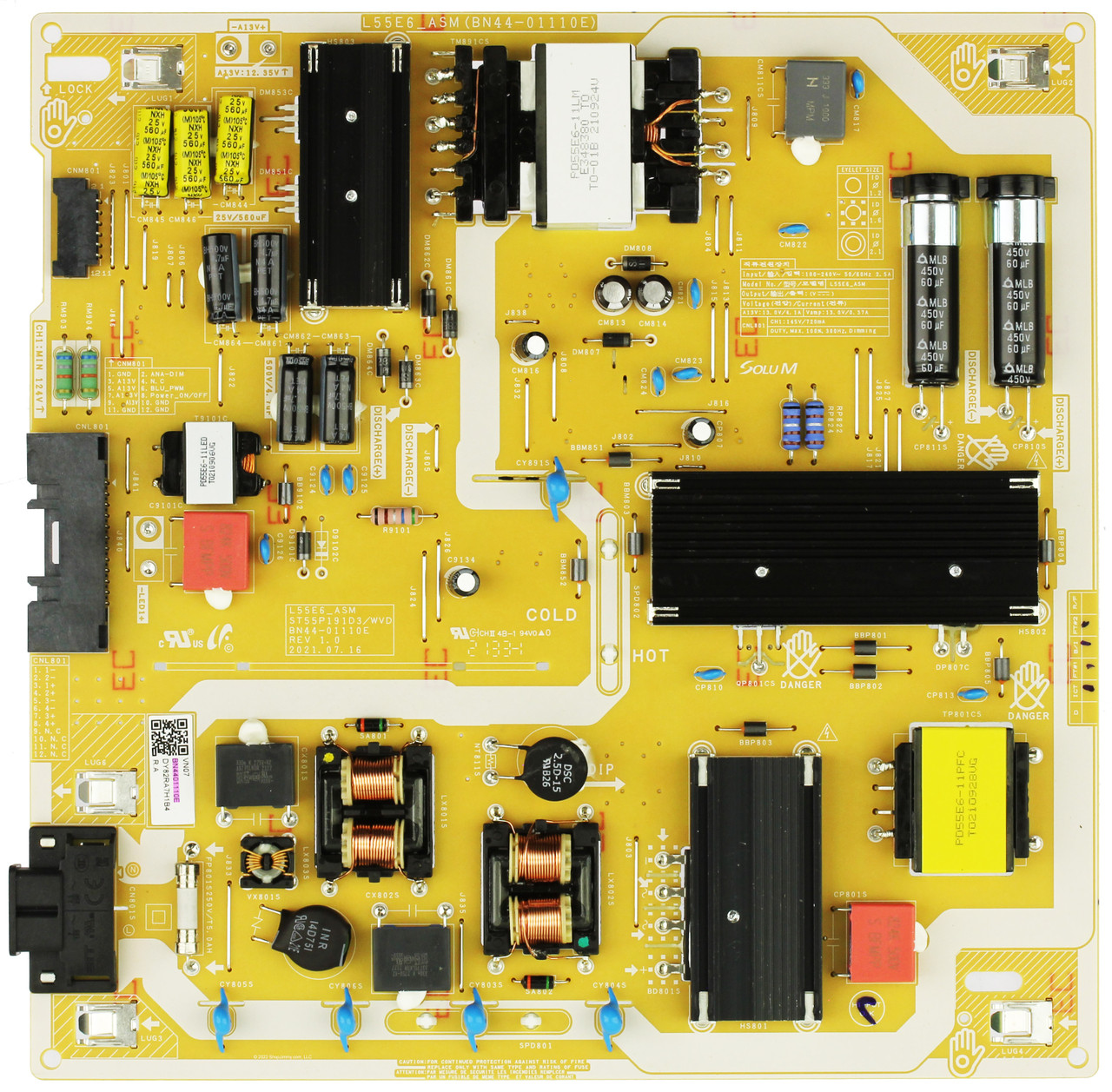 Samsung BN44-01110E Power Supply / LED Board for UN55AU8000FXZA (FJ21)