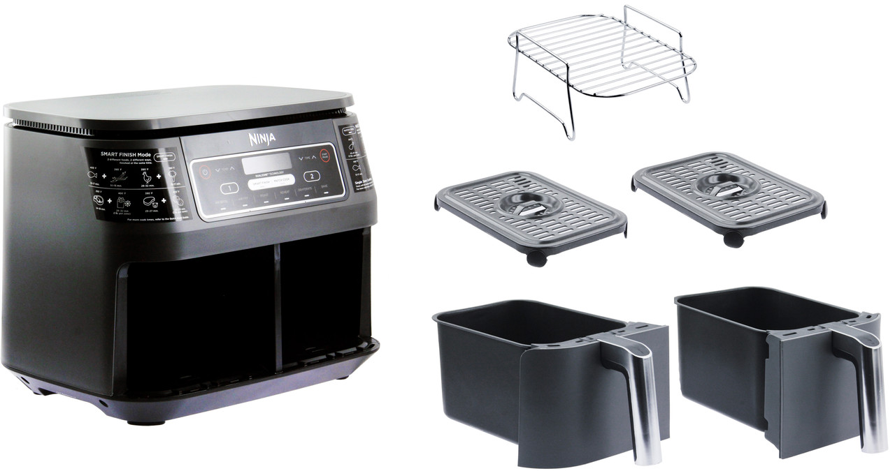 Ninja DZ201Q DZ250Q Foodi 6-in-1, 8-qt. 2-Basket Air Fryer with DualZone Technology - Refurbished