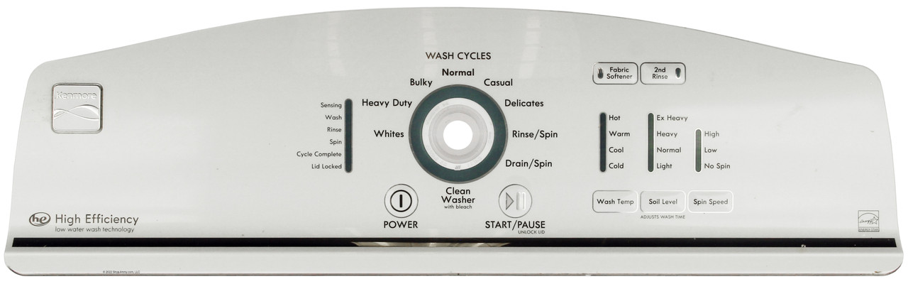 Whirlpool Washer W10293767 Display Control Panel