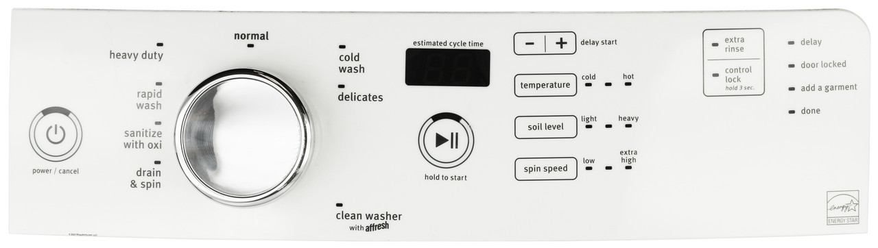 Whirlpool Washer WPW10491031 W10491031 Control Panel