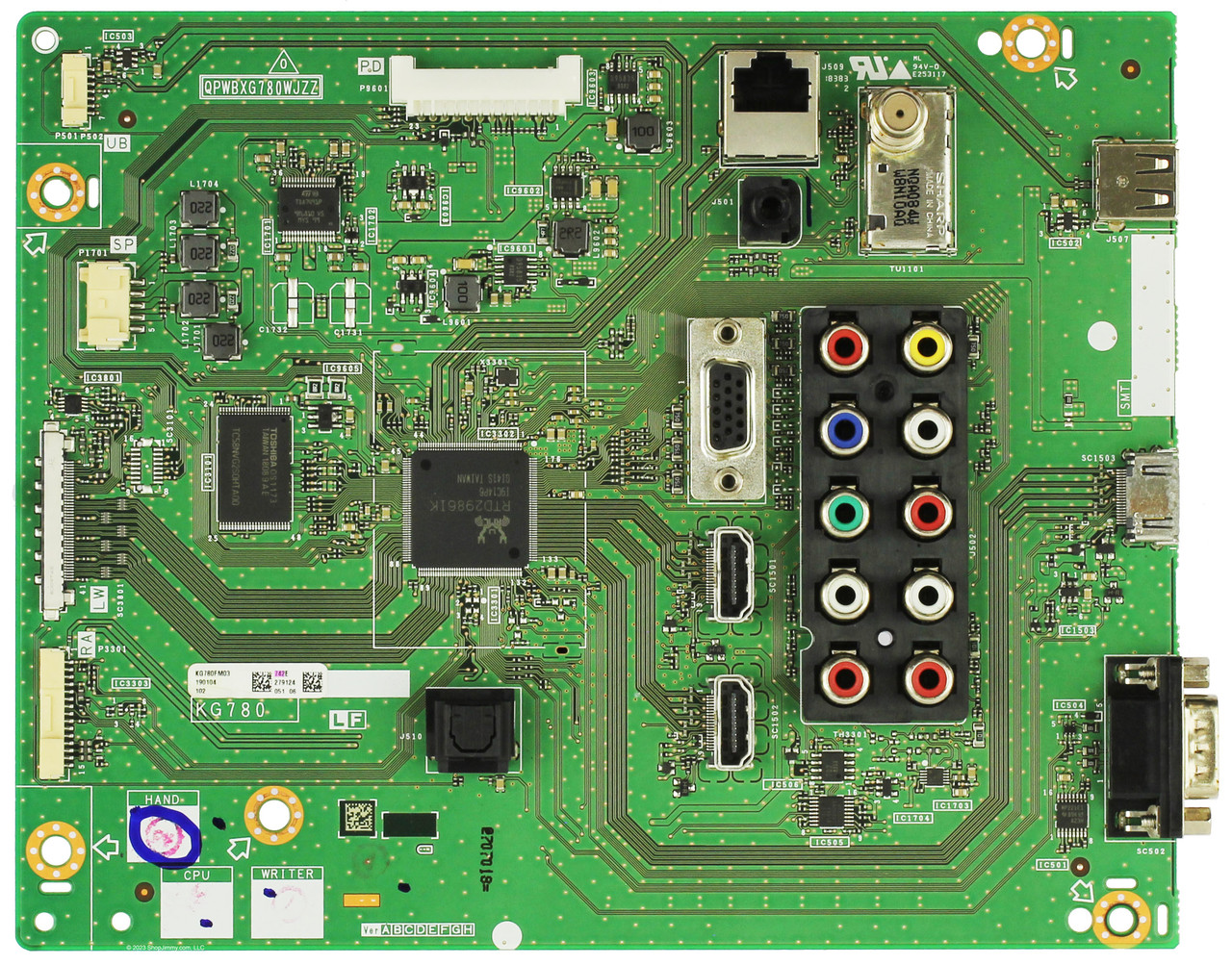 Sharp DUNTKG780FM03 Main Board for PN-LE701 PN-LE801
