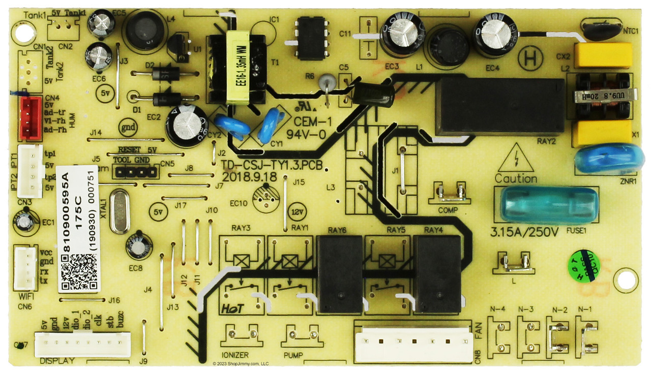 TCL Dehumidifer 810900595 Main Control Board