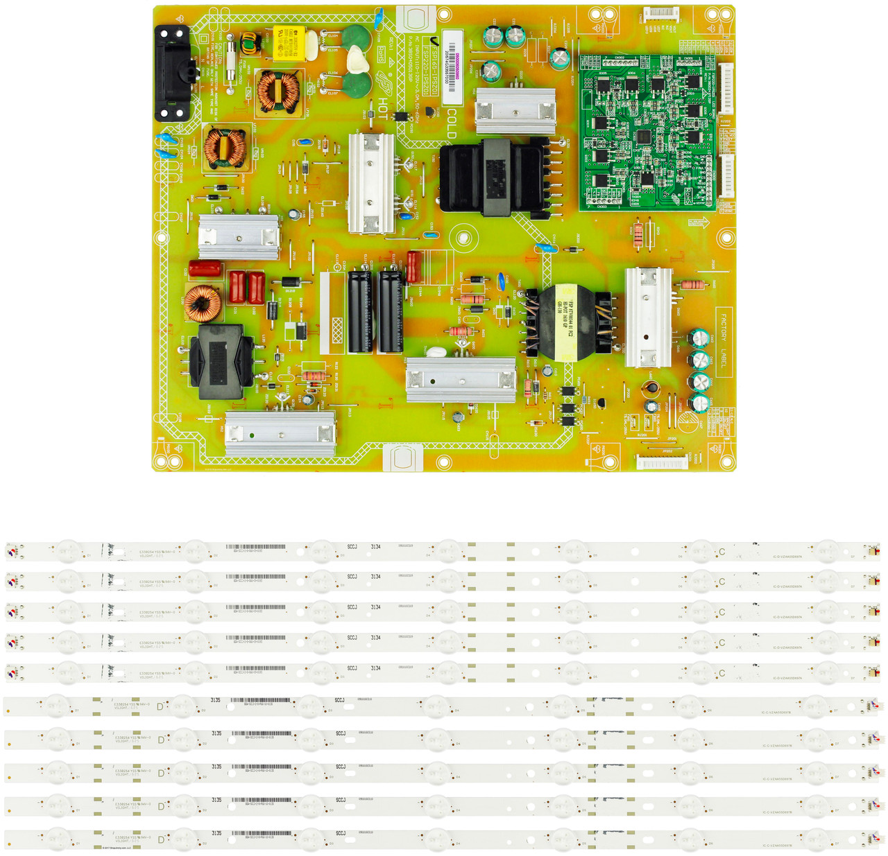 Vizio E55-D0 Power Supply / LED Backlight Strips Bundle