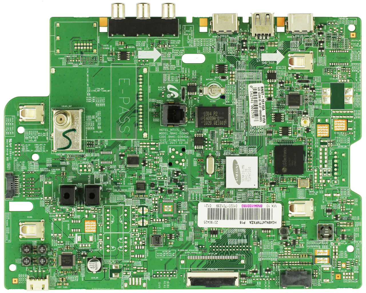 Samsung BN94-13318G Main Board for HG49NJ477MFXZA