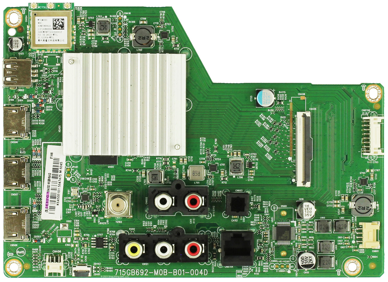 Vizio 756TXKCB02K072 Main Board for V505-J01 (LTPHE8SY Serial)