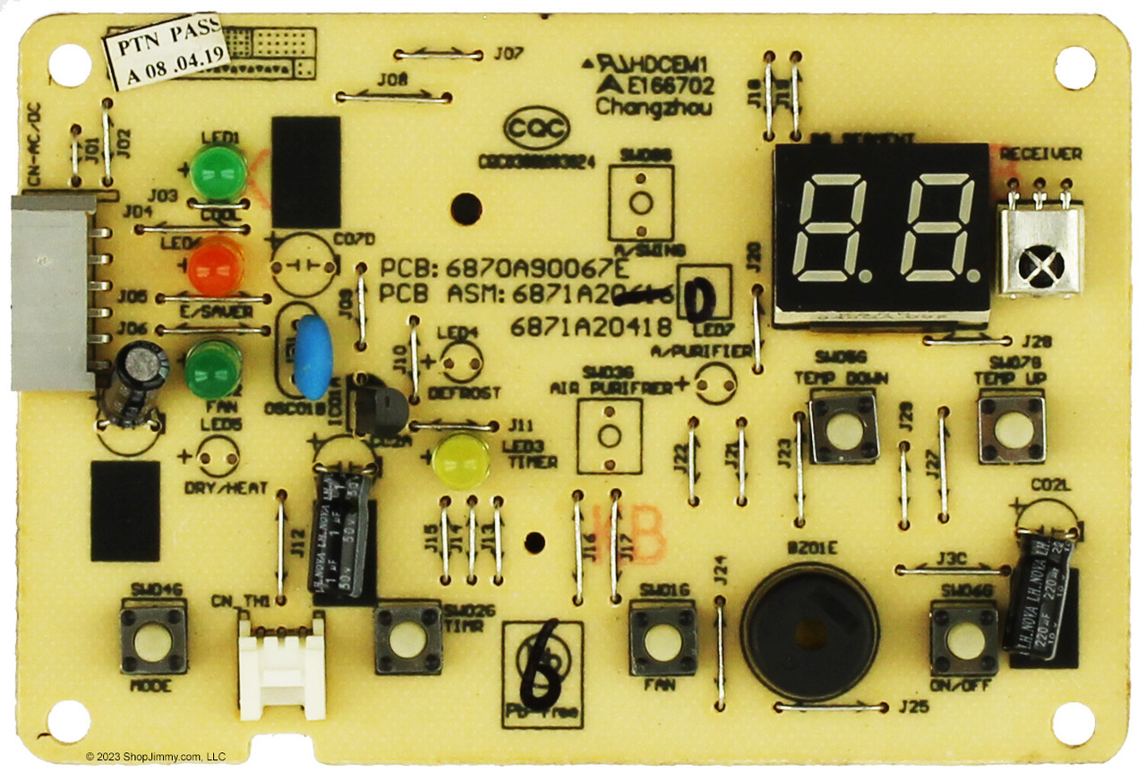 LG Air Conditioner 6871A20418D Control Board