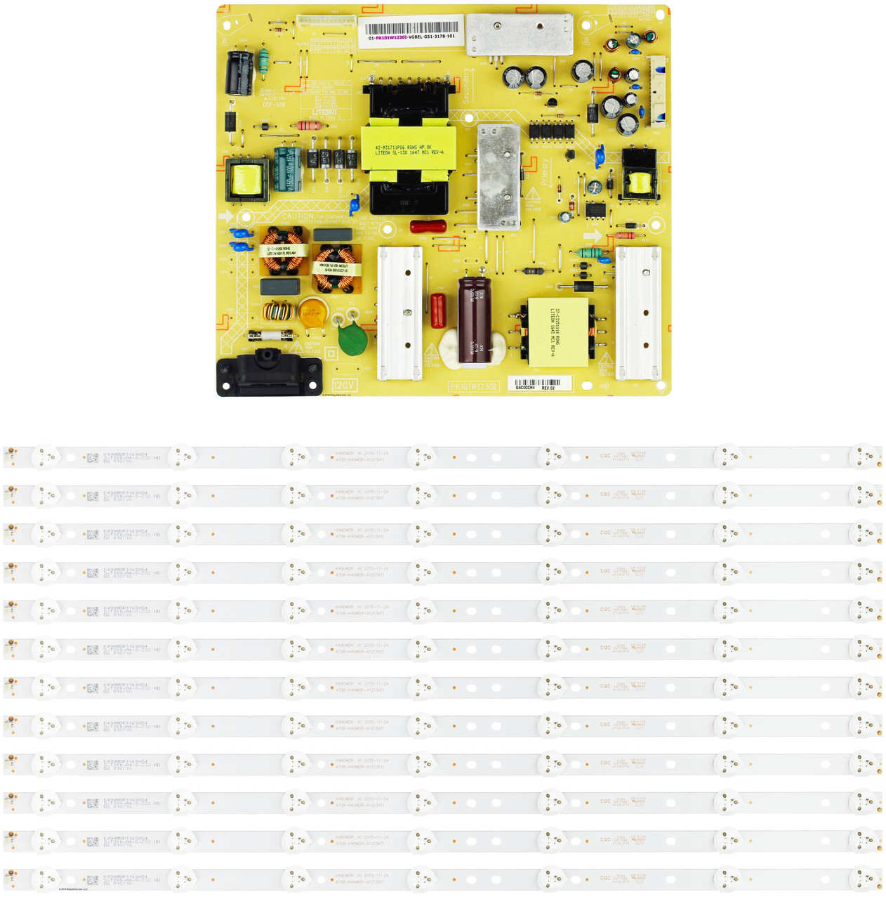 Toshiba 49L621U Power Supply / LED Backlight Strips Bundle