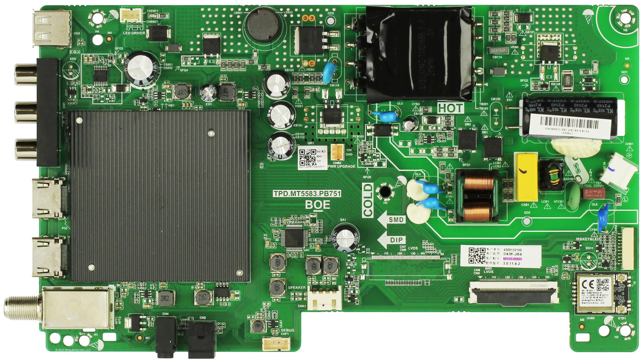 Vizio 60103-00831 Main Board/Power Supply for D43F-J04 (LBVFC9TY Serial)