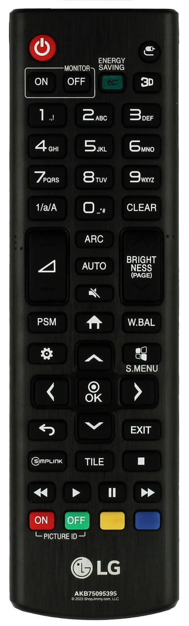 LG AKB75095395 Remote Control-- OPEN BAG