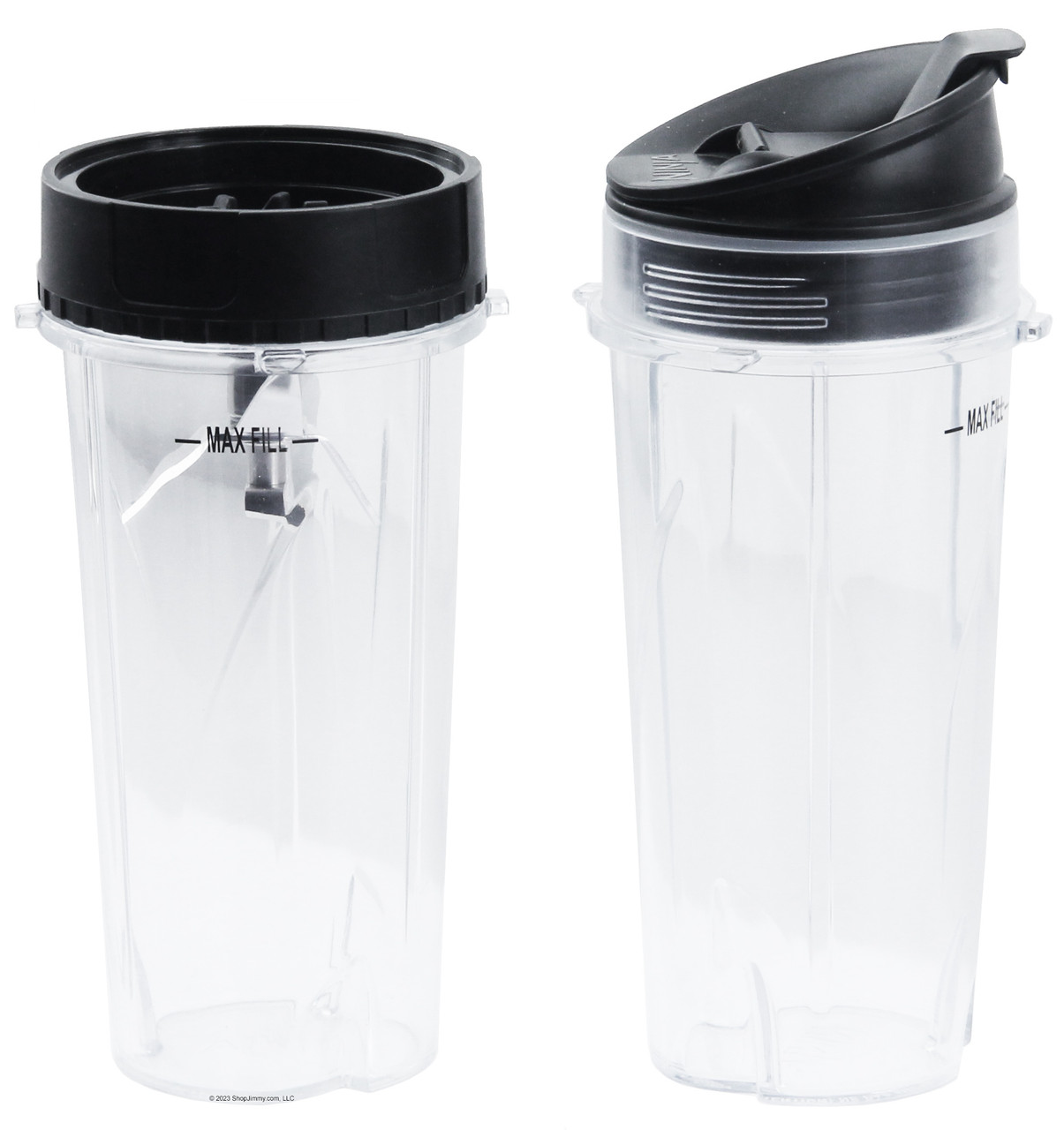 Ninja 16 oz. Tritan Nutri Ninja Cups 2-PACK w/1 Blade Assembly 1 Sip/Seal Lid - Refurbished