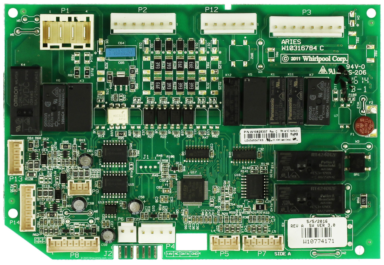 Whirlpool Refrigerator WPW10628307 W10628307 Control Board