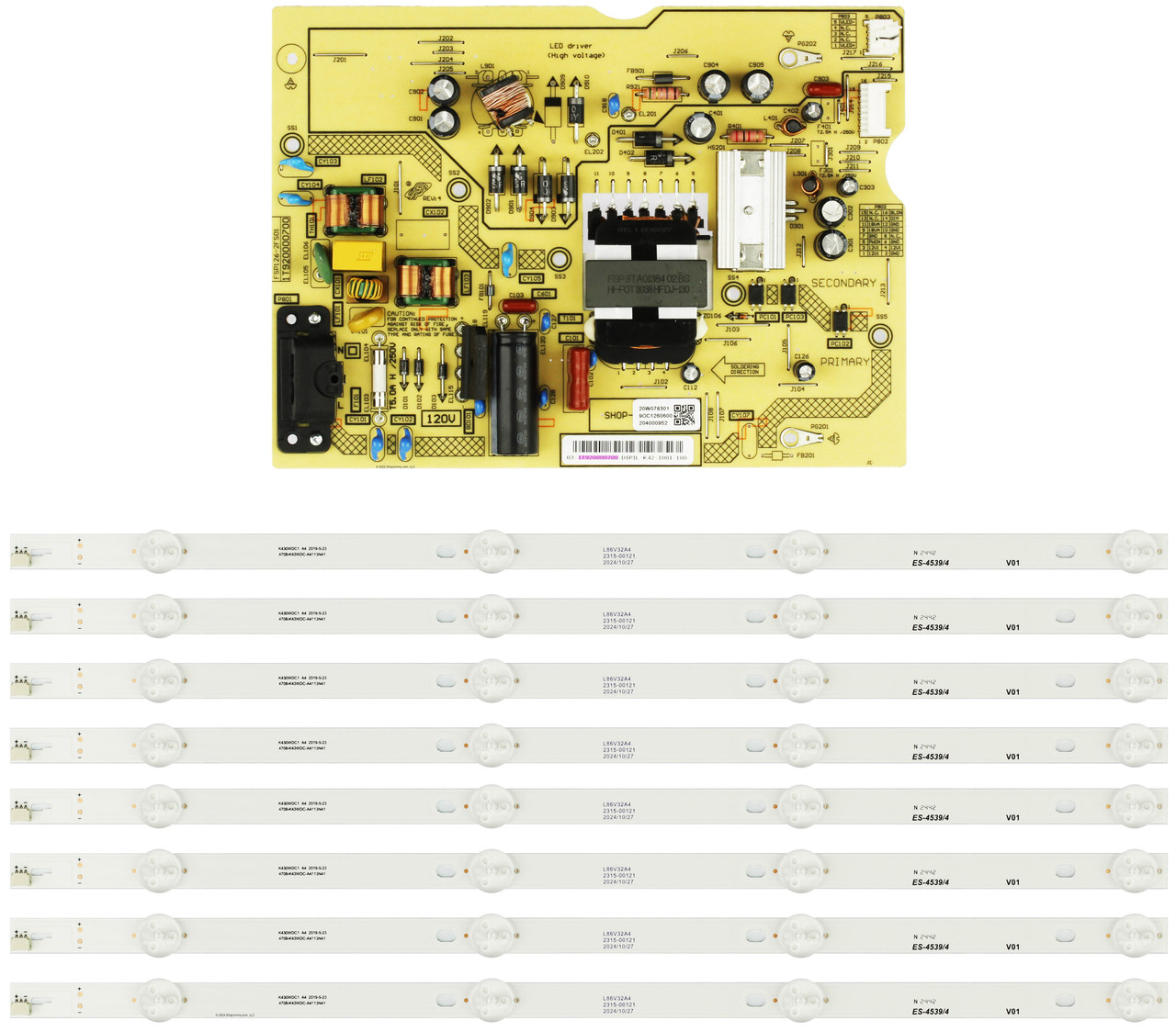 Toshiba 43LF621U21 43LF621C21 Power Supply / LED Backlight Strips Bundle