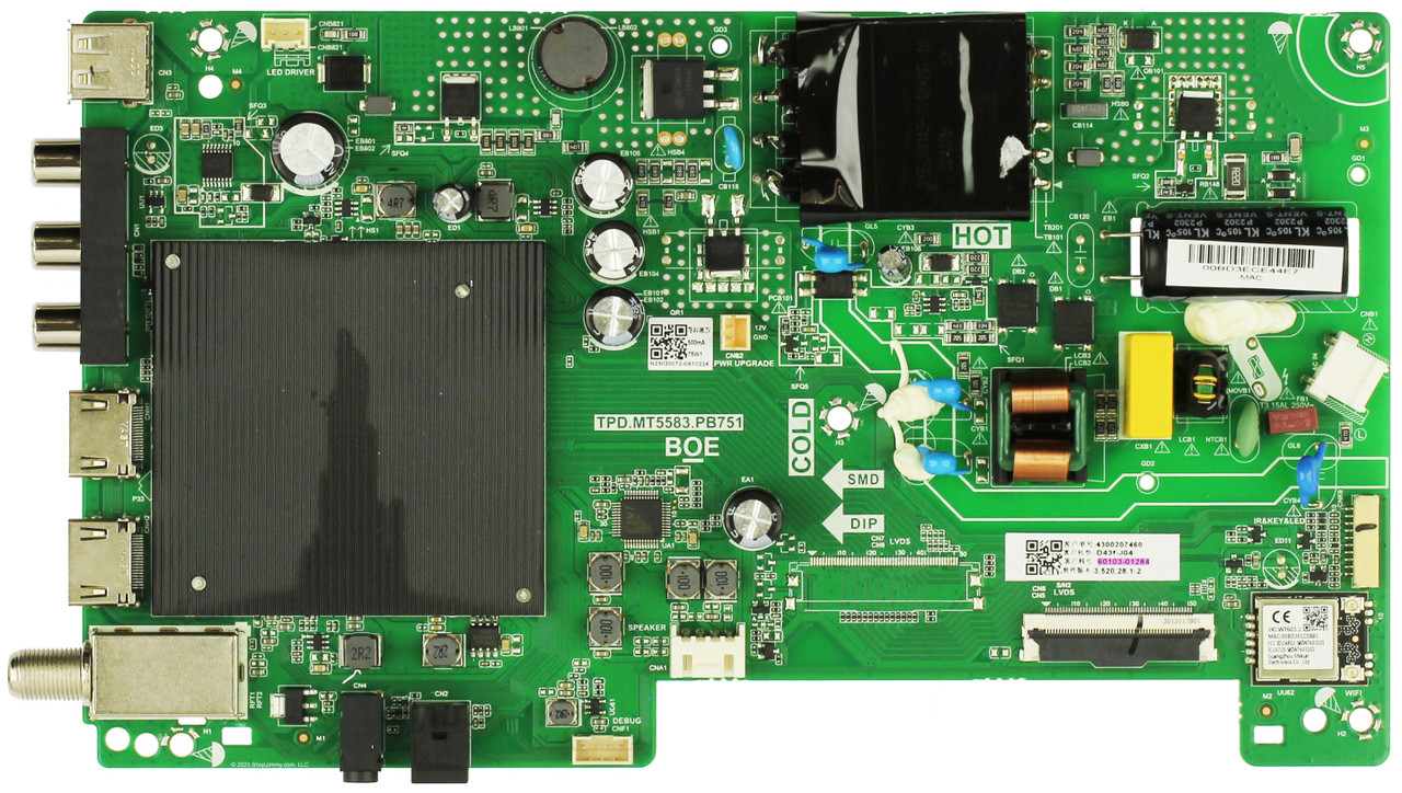 Vizio 60103-01284 Main Board/Power Supply for D43F-J04 (LBVFC9PZ Serial)