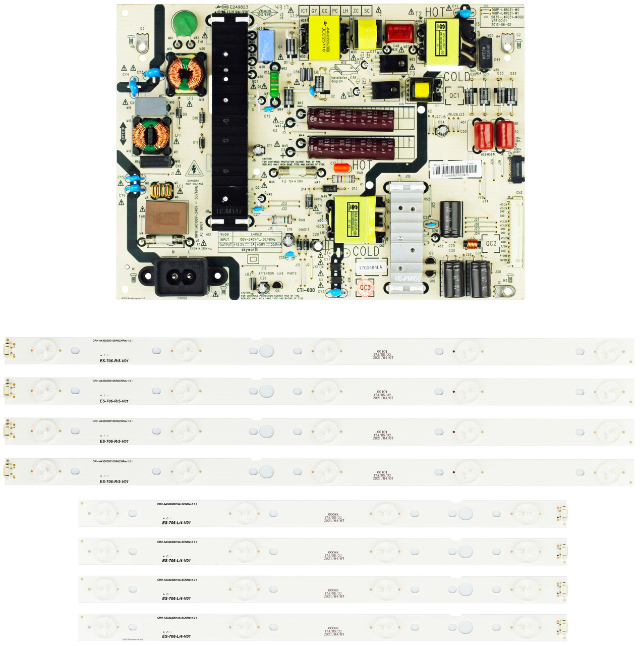 LG 43UJ6200-UA Power Supply/LED Backlight Strips Bundle